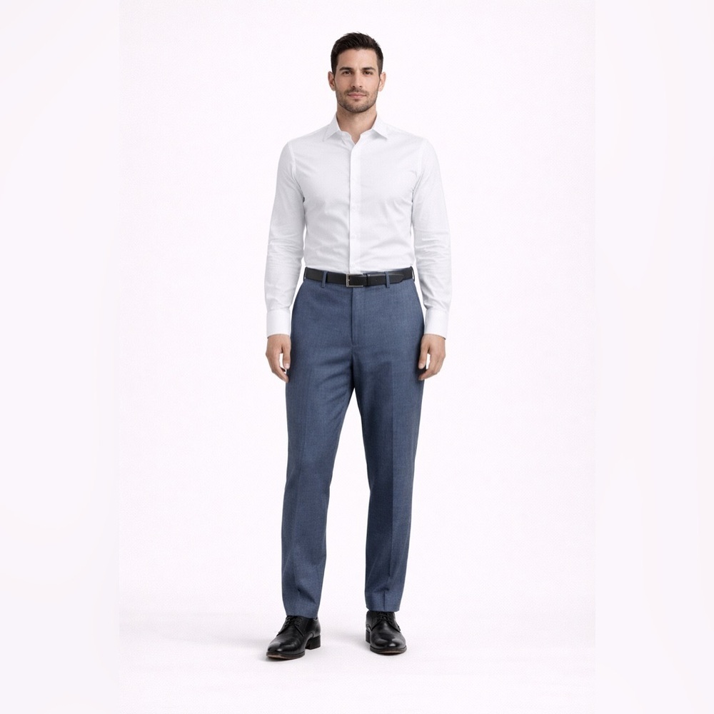 Bonobos Mens Italian Stretch Wool Dress Pants Blue Slacks 36x32 - Picture 1 of 11